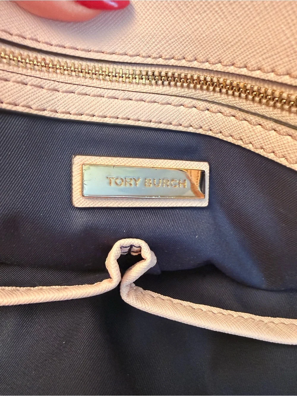 Tory Burch Blush Pink Leather Tote with Pink Scarf Accent